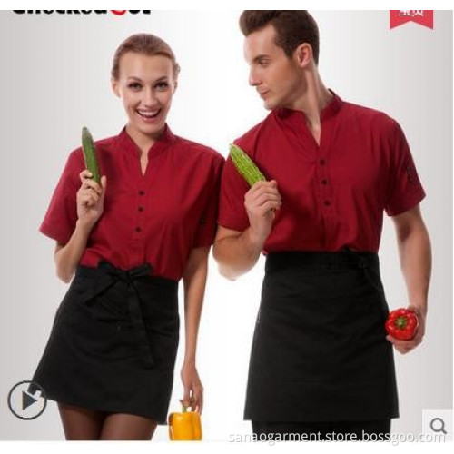 Hotel uniform summer female fast-food restaurant restaurant waiter clothing short sleeved overalls uniform